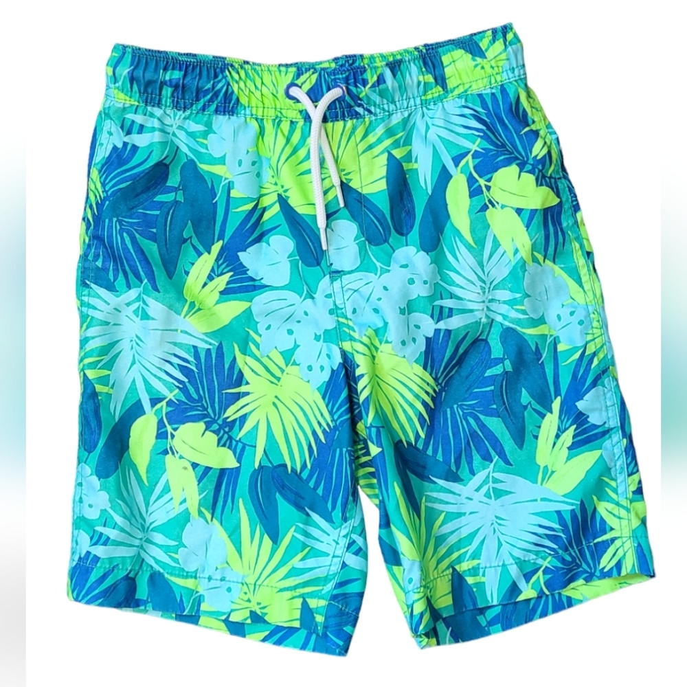 Land's End swim trunks board shorts sz Large 10/12 bright colors tropical‎
